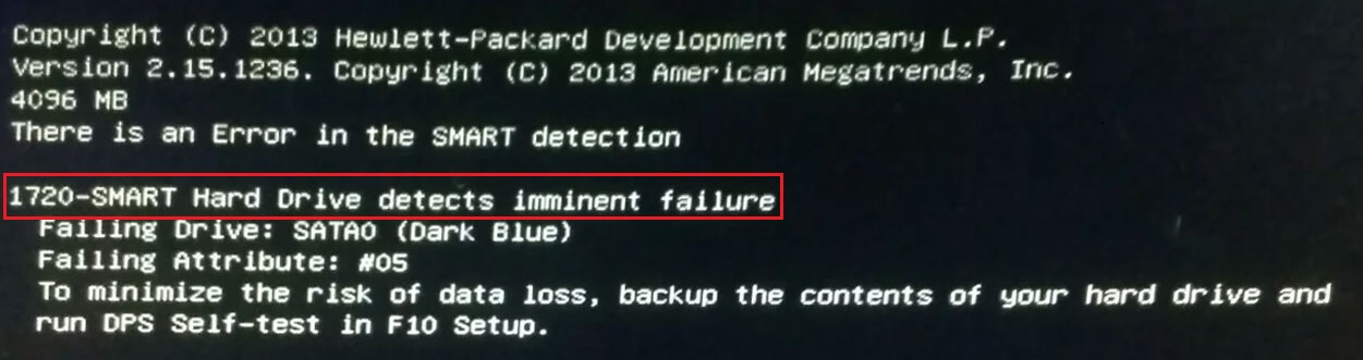 1720-SMART Hard Drive detects imminent failure