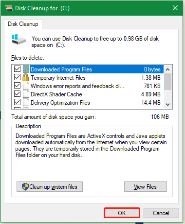 run Disk Cleanup