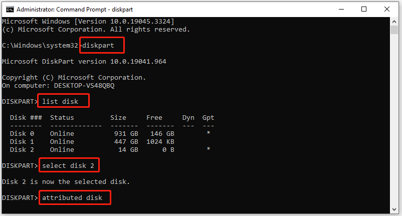 check if the USB drive is write protected