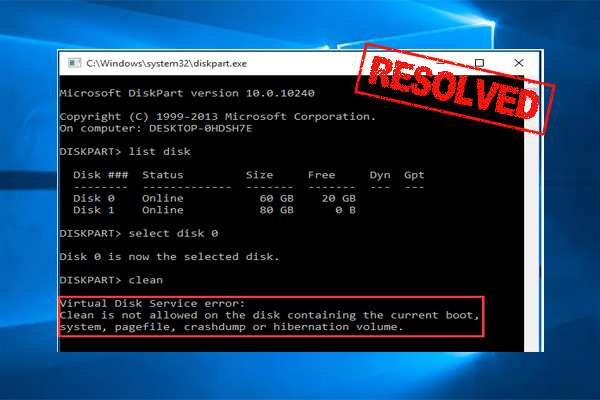 Clean Is Not Allowed on the Disk Virtual Disk Service Error? [Fixed]