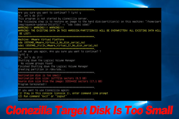 Clonezilla Target Disk Is Too Small? 2 Simple Steps to Fix It