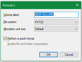 format USB using DM