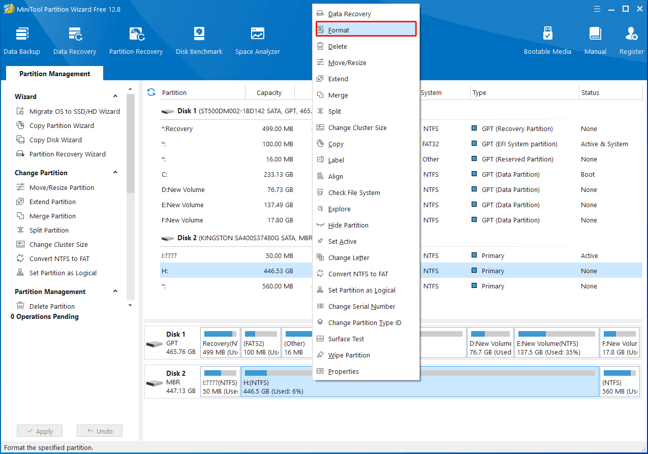 Format the SSD