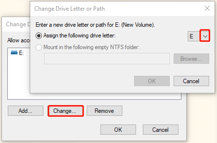 change drive letter