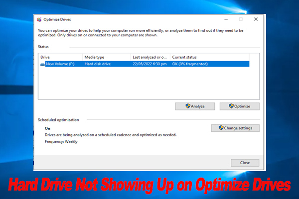 Hard Drive Not Showing Up on Optimize Drives? Try These Fixes