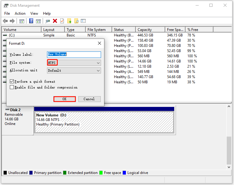 format to NTFS