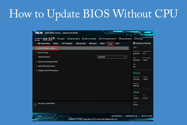 Update BIOS Without CPU, Windows, or USB