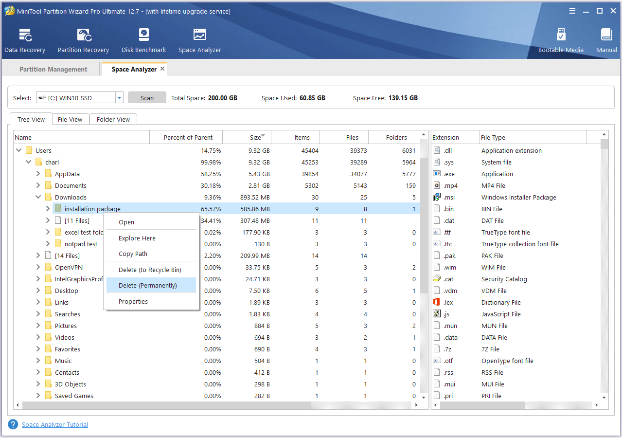 the steps to permanently delete unwanted files