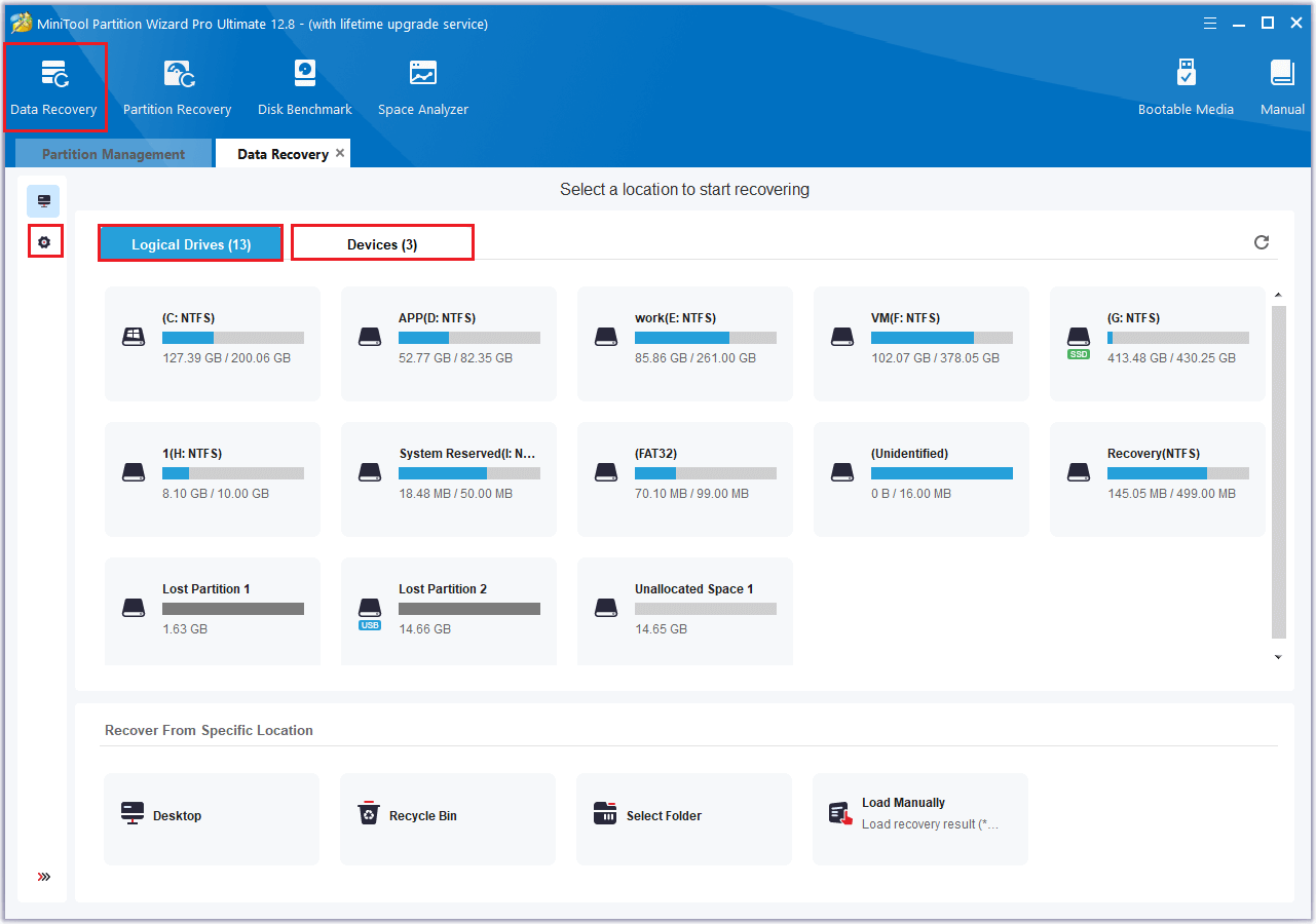 choose your LaCie hard drive to scan and recover data