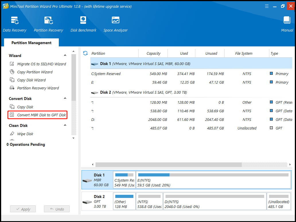 convert MBR Disk to GPT Disk