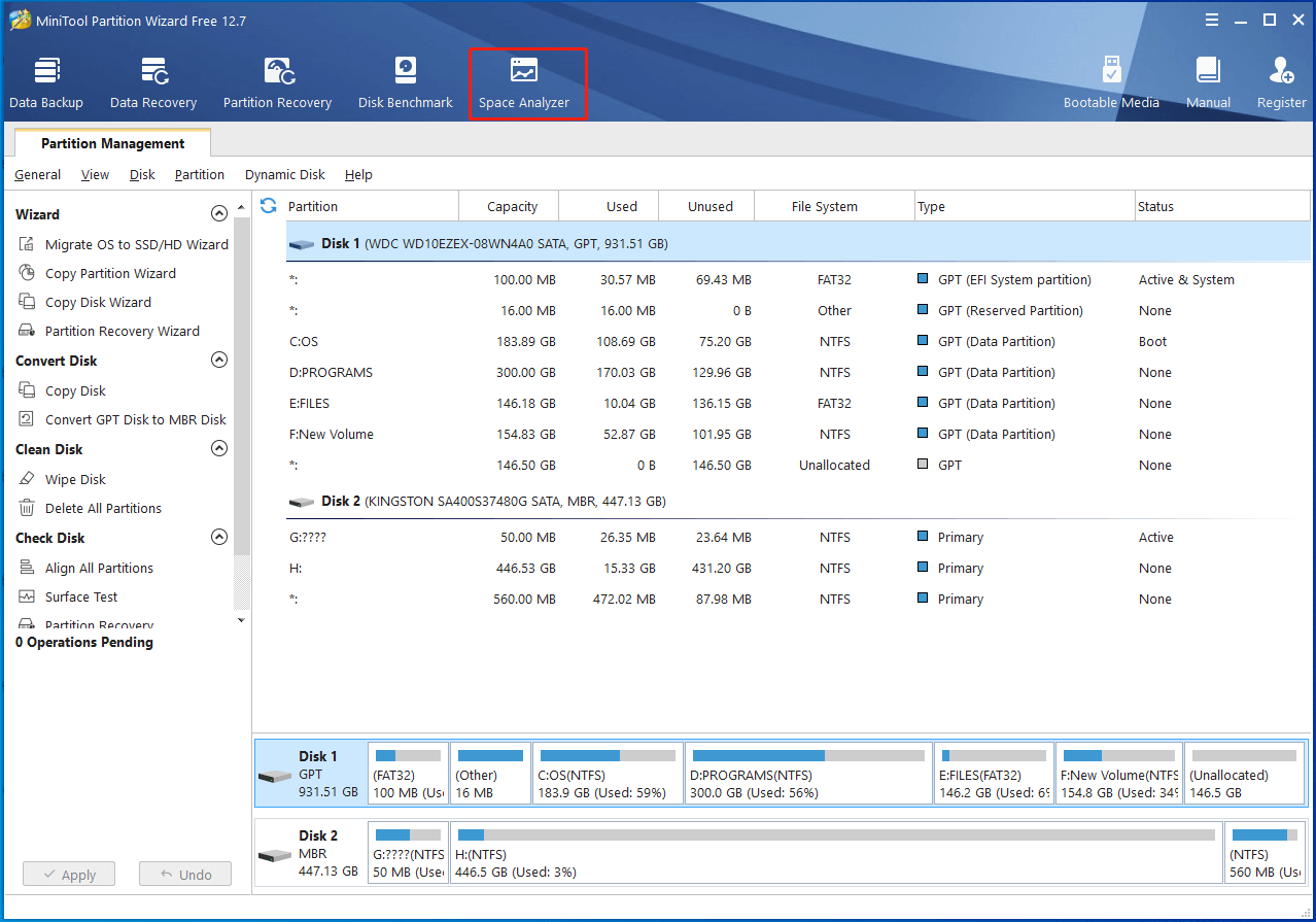 click Space Analyzer