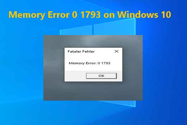 Top 5 Solutions to Memory Error 0 1793 on Windows 10