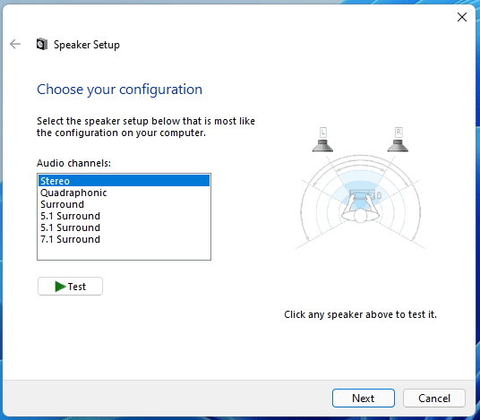 configure the audio device