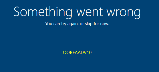 OOBEAADV10 error