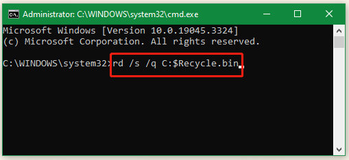 repair Recycle Bin in CMD