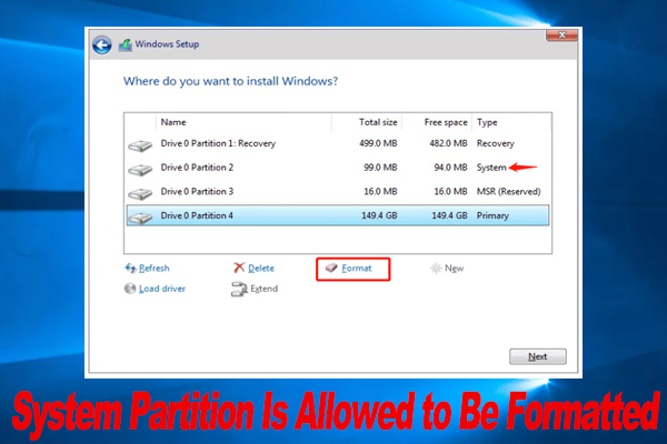 System Partition Is Not Allowed to Be Formatted on Windows? [Fixed]