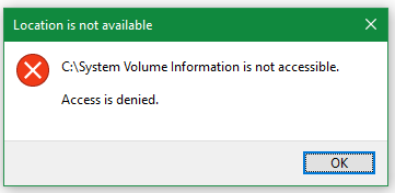 System Volume Information is not accessible