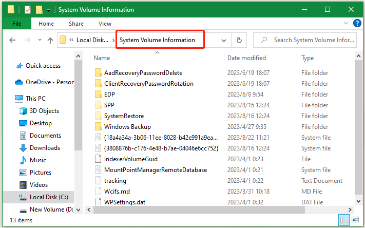 open System Volume Information