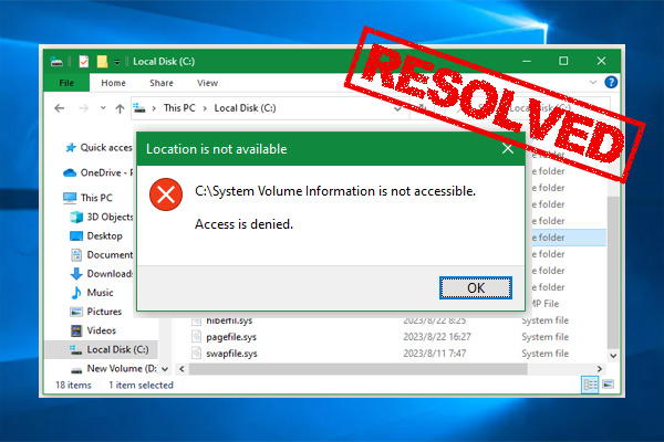 System Volume Information Not Accessible on Windows 10/11 [Fixed]