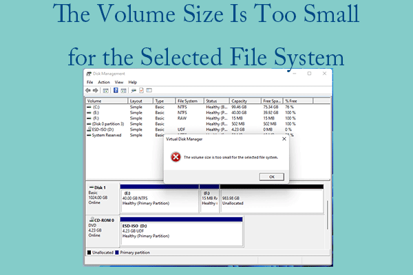 The Volume Is Too Small for FAT32 [Reasons and Solutions]