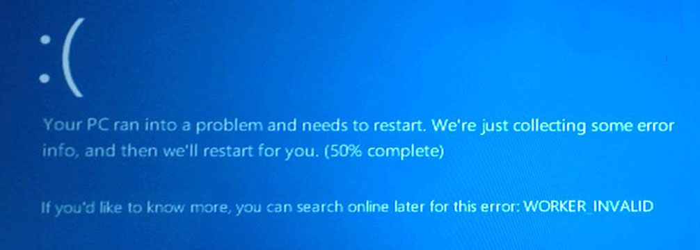 WORKER_INVALID BSOD error