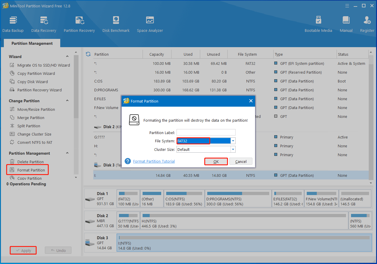 format the USB drive