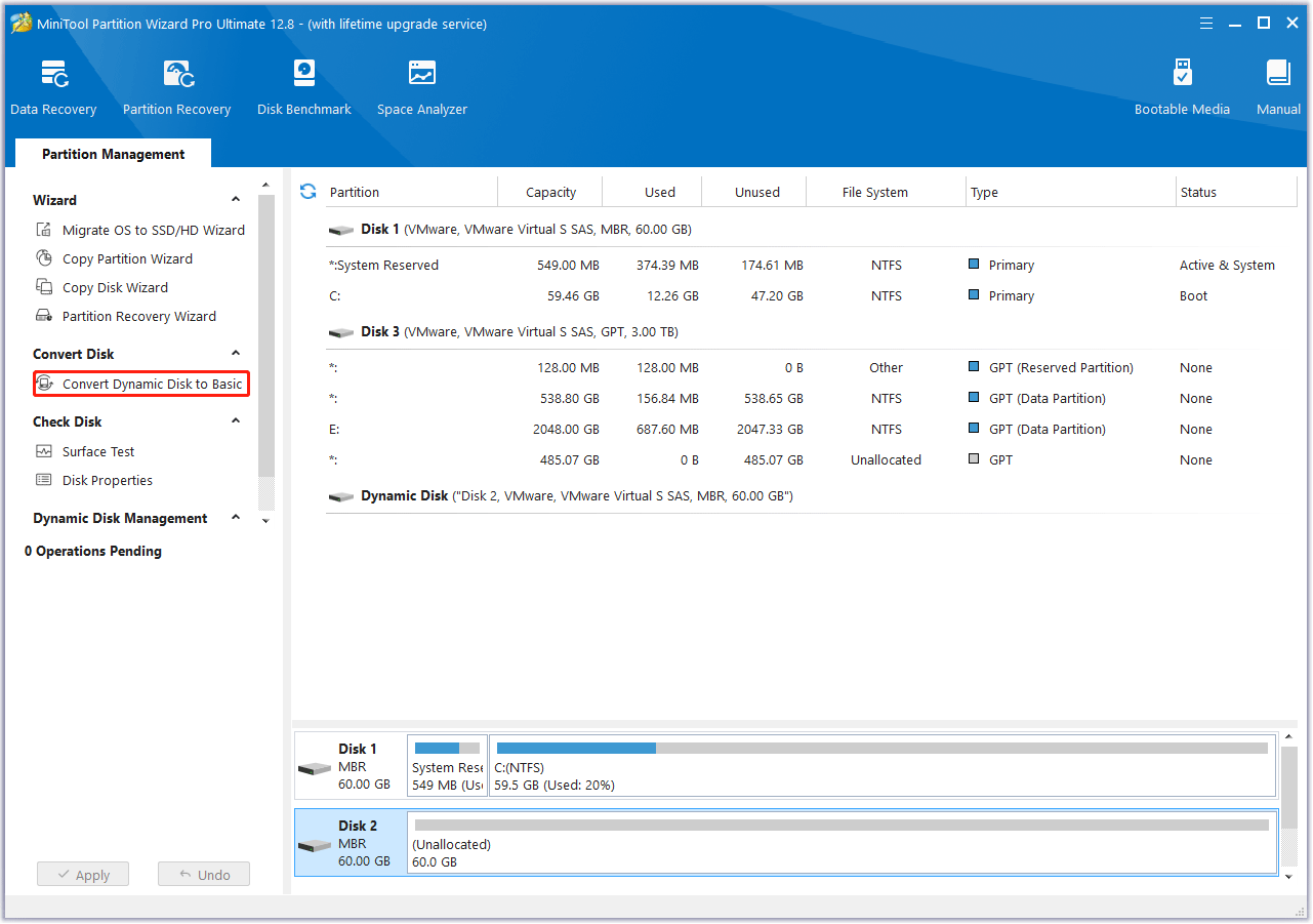 convert Dynamic Disk to basic