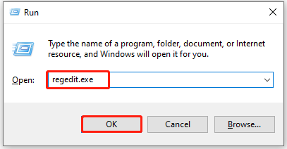 open Registry Editor from the Run window