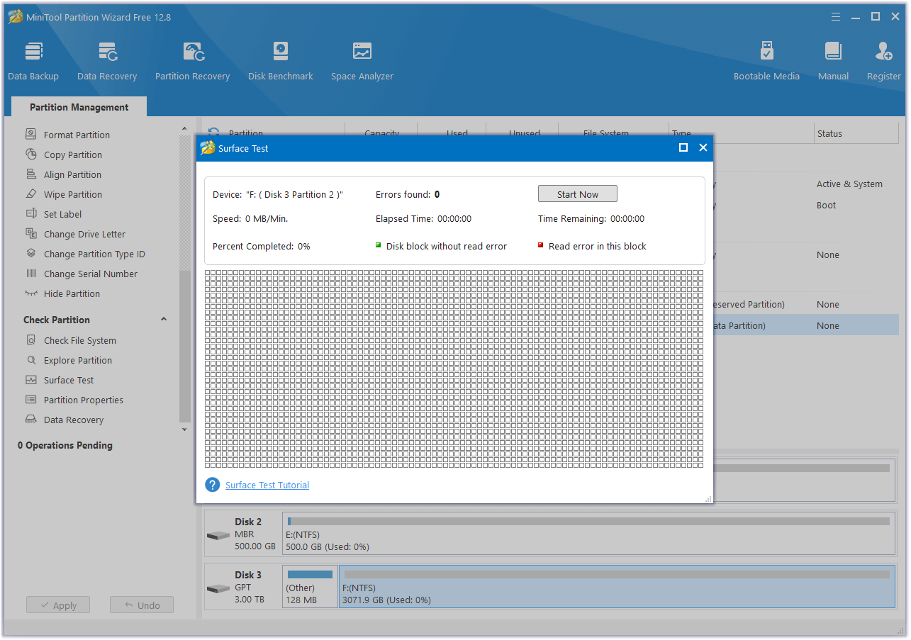 use Surface Test feature