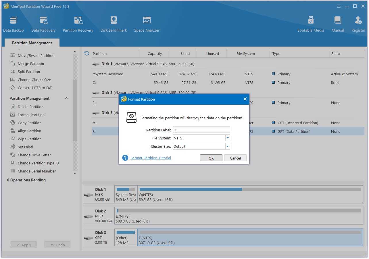 use MiniTool Partition Wizard Format feature
