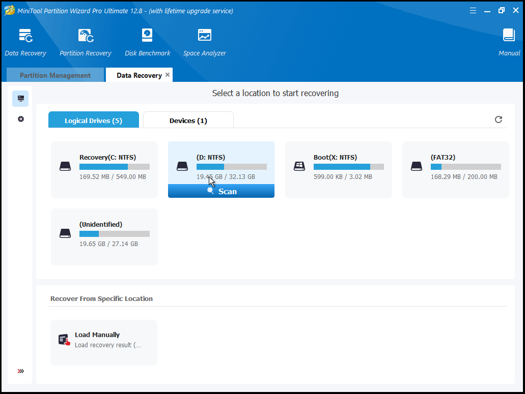 scan a partition