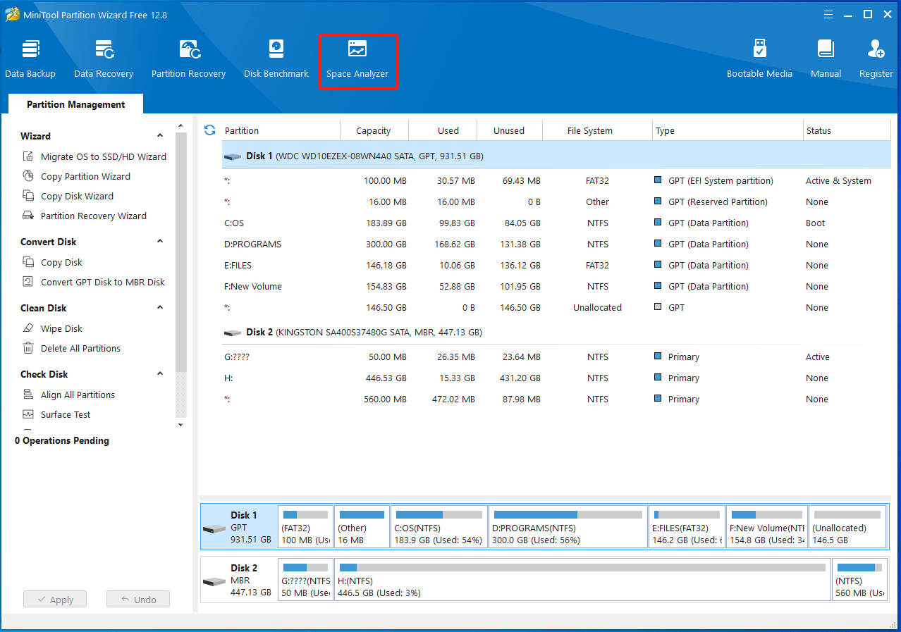 click Space Analyzer