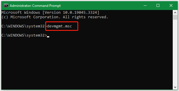 open Device Manager using CMD