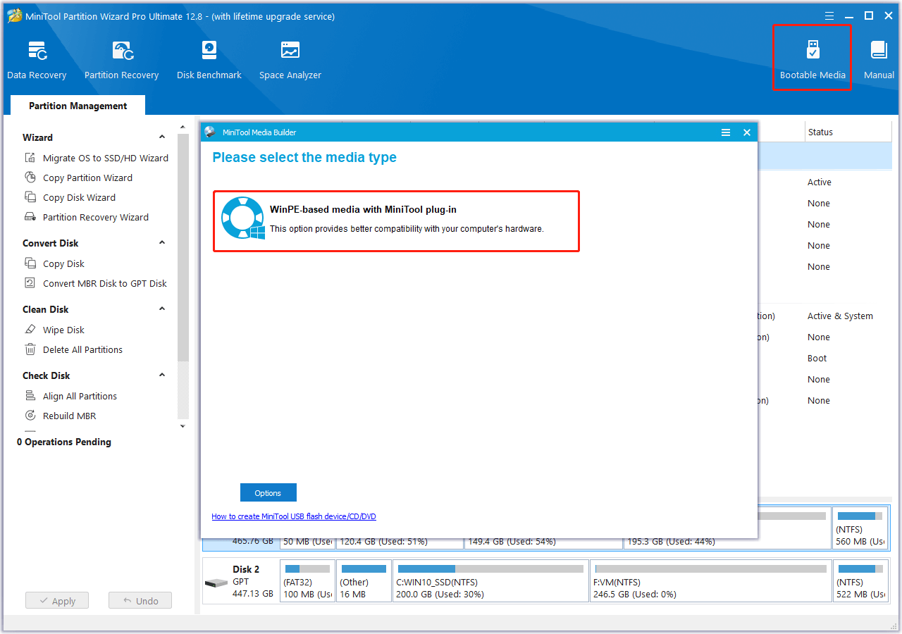 create a USB bootable media