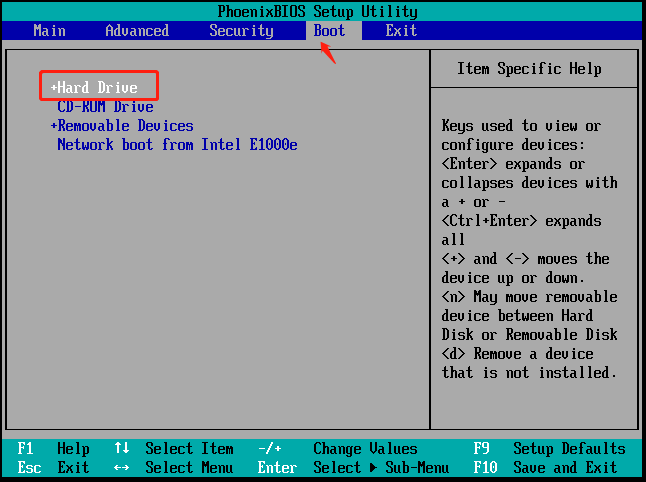 change Boot drive order