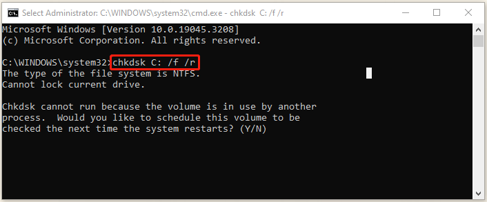 run CHKDSK in CMD