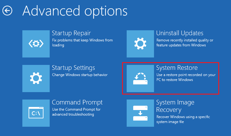 Perform a system restore