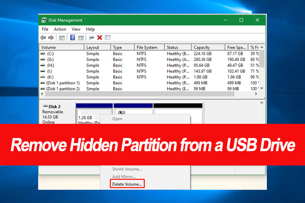 How to Remove a Hidden Partition on USB Drive? [3 Ways]