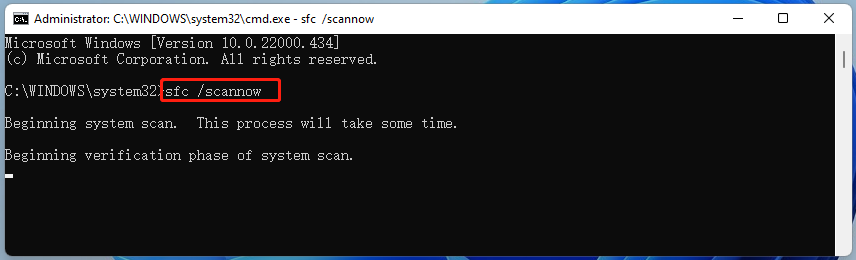 run SFC scan on Windows 11