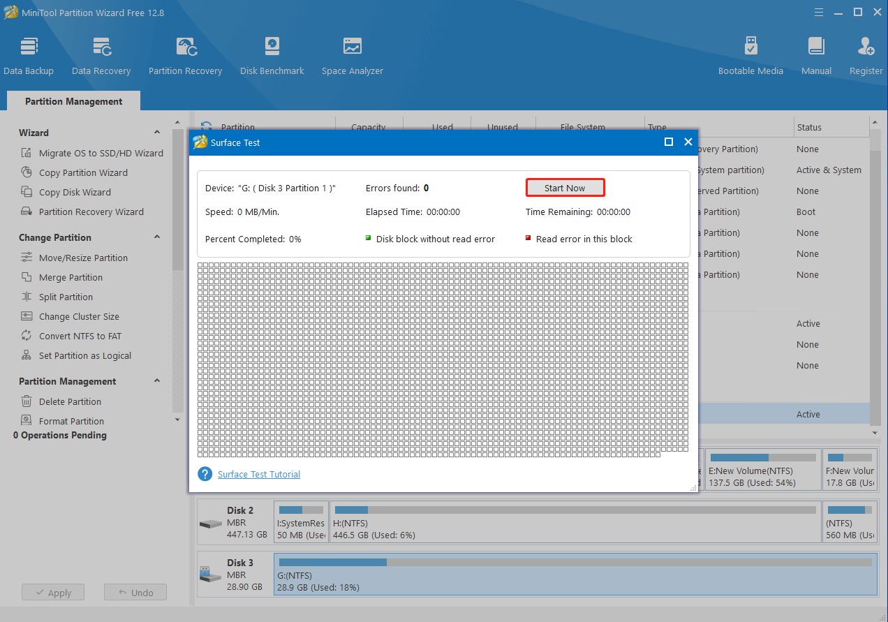 Make a surface test