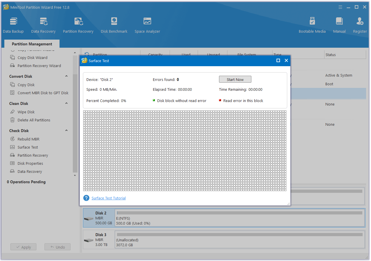 use the Surface Test feature