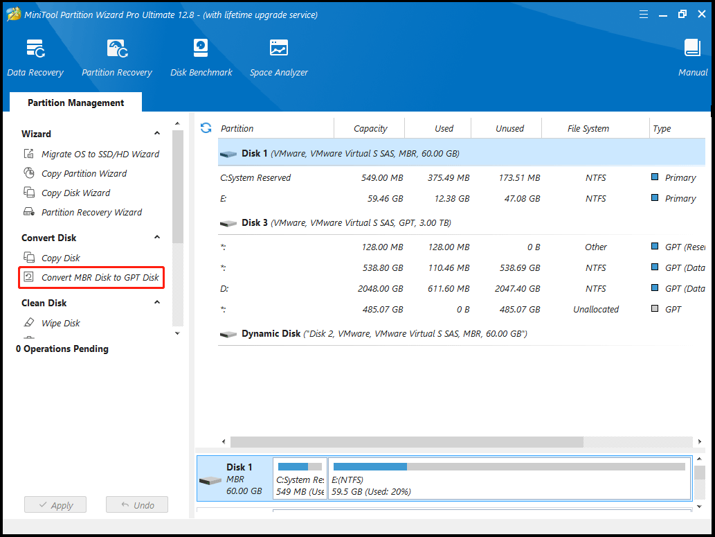 convert MBR Disk to GPT Disk