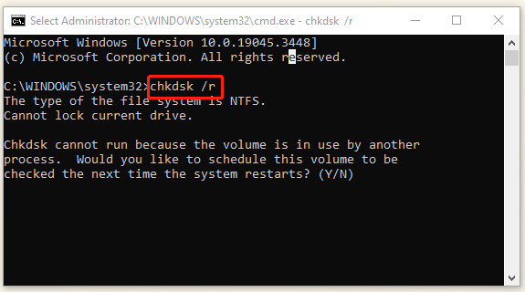 check bad sector using CHKDSK