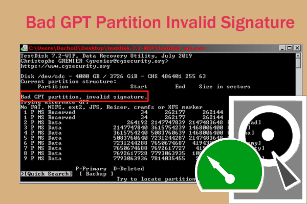 [Solved] Bad GPT Partition Invalid Signature in TestDisk