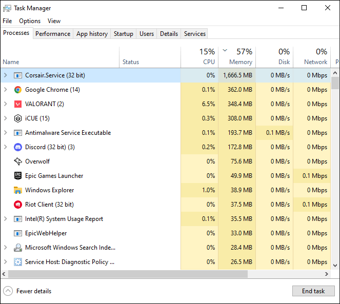 Corsair Service high memory