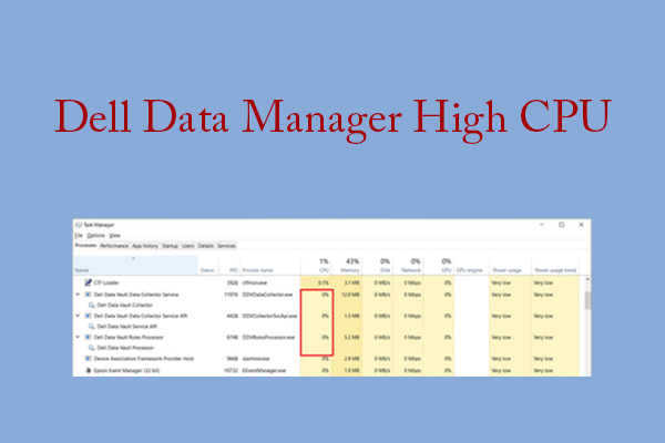 Dell Data Manager High CPU, Disk, Memory, Power Usage