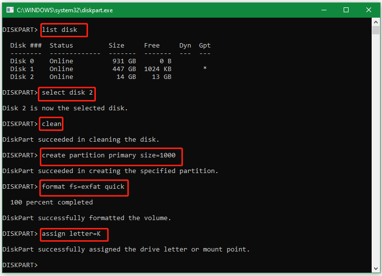 reformat the drive using DiskPart