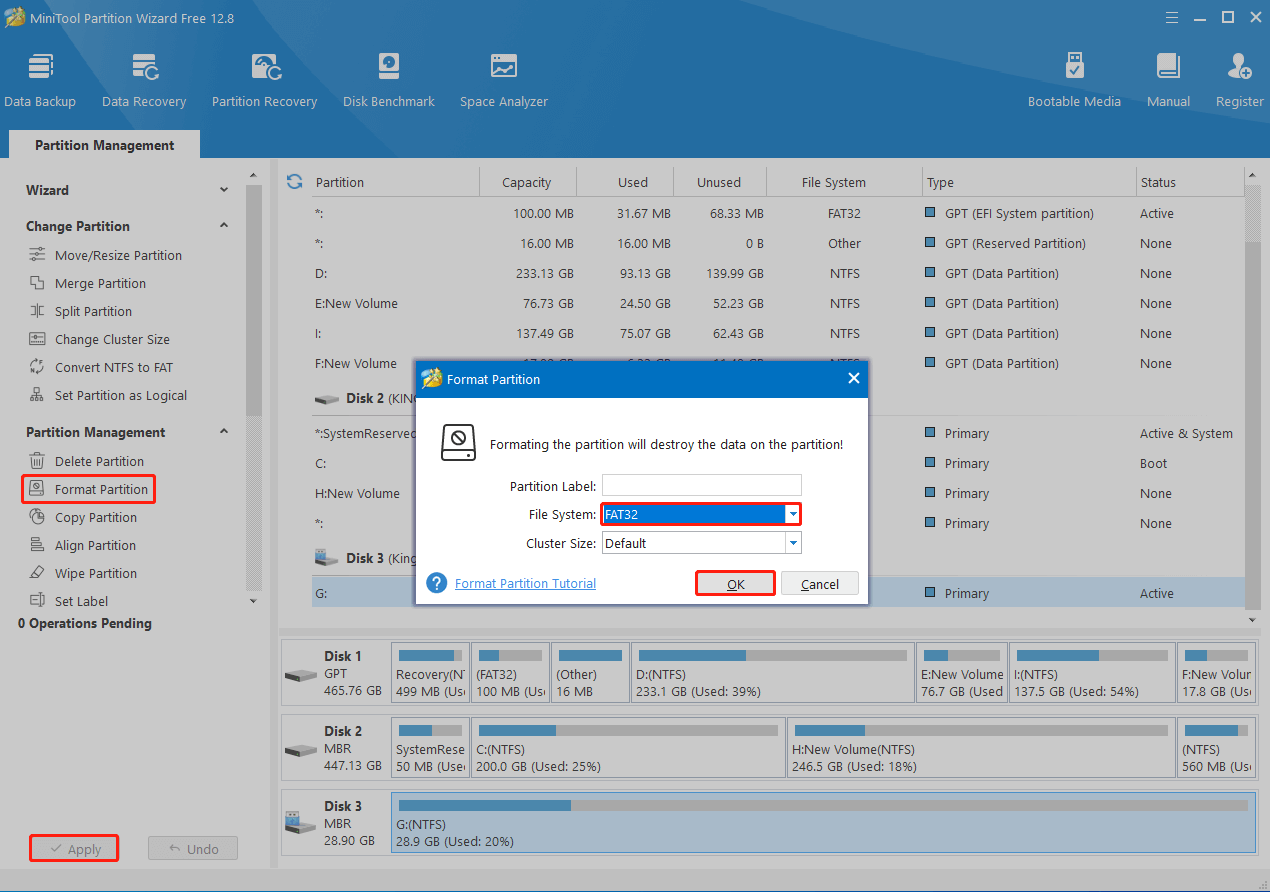 Format 128GB SDXC to FAT32