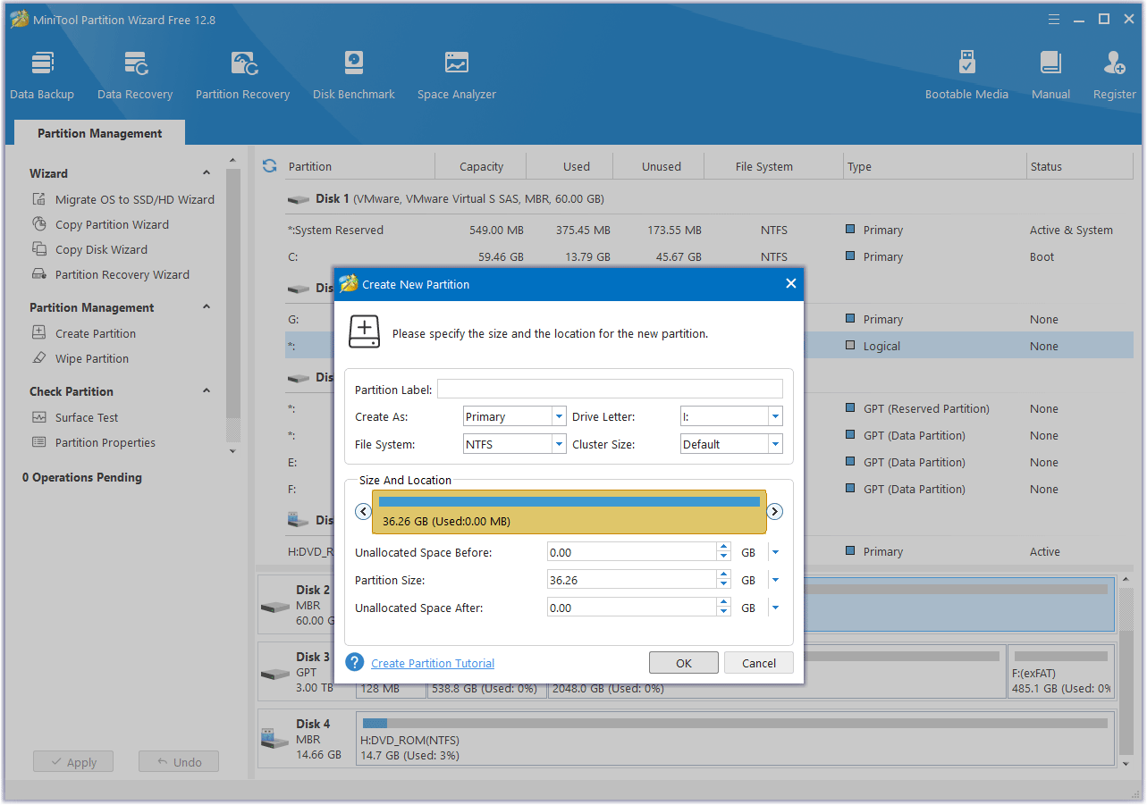 create a new partition on the SD card