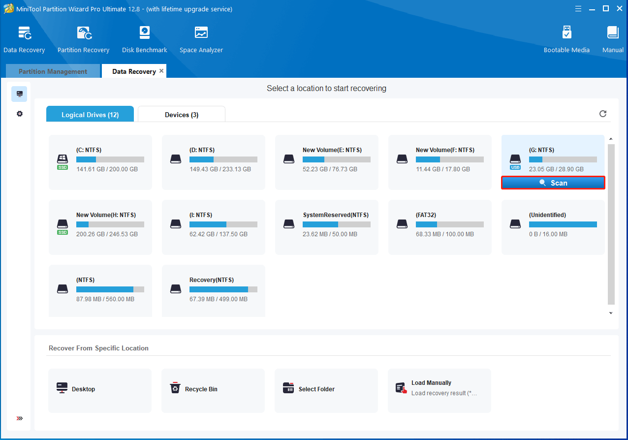 Scan the Intenso USB drive